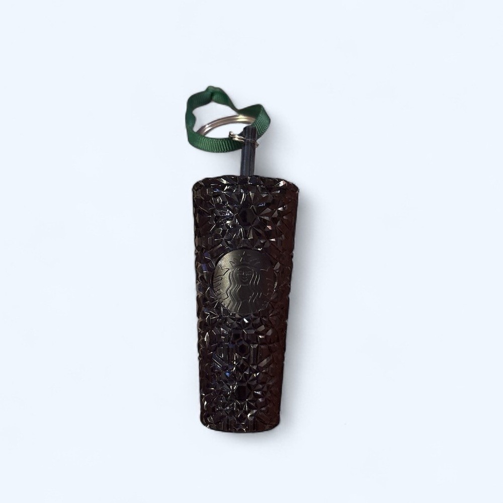 Starbucks 2024 Cold Cup Ornament Keychain Navy Blue [Jeweled]‎ Star Mini D